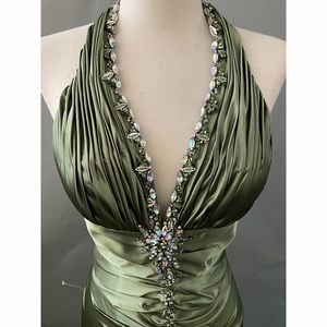 Halter Olive Dress YY2992